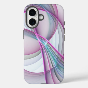 In Beweging, Moderne Abstract Kleurrijke Fractale iPhone 16 Hoesje