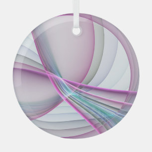 In Beweging, Moderne Abstract Kleurrijke Fractale Glas Ornament