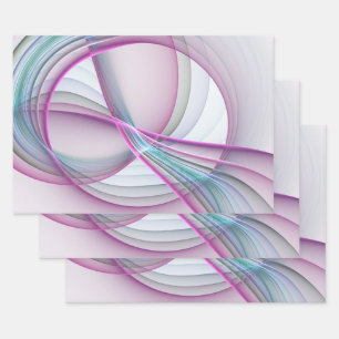 In Beweging, Moderne Abstract Kleurrijke Fractale  Inpakpapier Vel