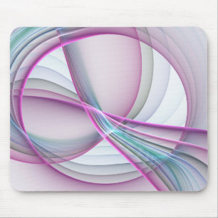 In Beweging, Moderne Abstract Kleurrijke Fractale Muismat