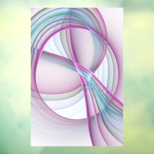 In Beweging, Moderne Abstract Kleurrijke Fractale  Raamsticker