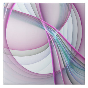 In Beweging, Moderne Abstract Kleurrijke Fractale  Tegeltje