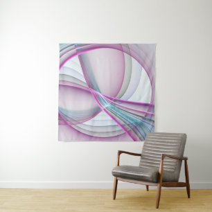 In Beweging, Moderne Abstract Kleurrijke Fractale Wandkleed