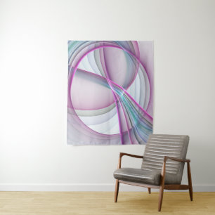 In Beweging, Moderne Abstract Kleurrijke Fractale  Wandkleed