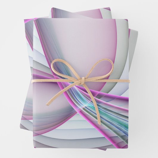 In beweging, moderne Abstracte kleurrijke fractale Inpakpapier Vel (In situ)