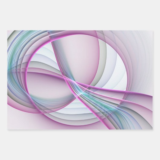 In beweging, moderne Abstracte kleurrijke fractale Inpakpapier Vel (Voorkant)