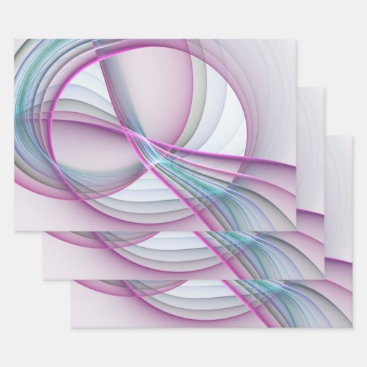 In beweging, moderne Abstracte kleurrijke fractale Inpakpapier Vel (Set)