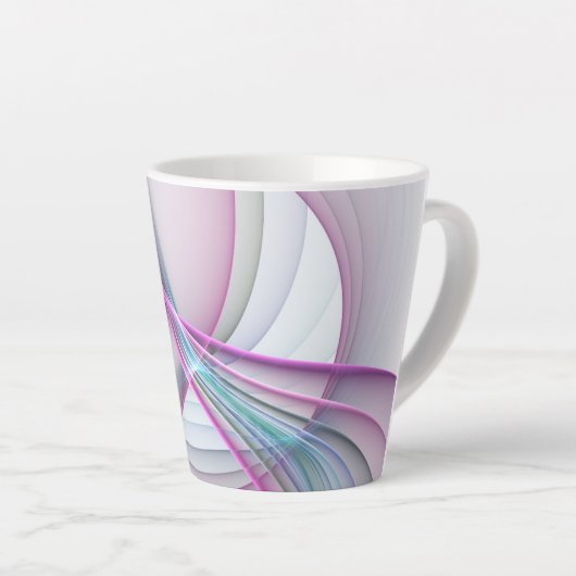 In beweging, moderne Abstracte kleurrijke fractale Latte Mok (Rechterhoek)