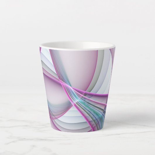 In beweging, moderne Abstracte kleurrijke fractale Latte Mok (Voorkant)