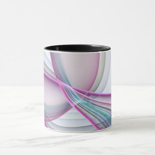 In beweging, moderne Abstracte kleurrijke fractale Mok (Midden)