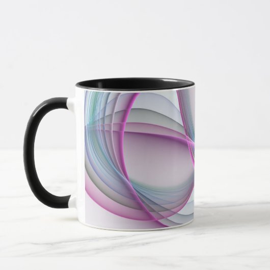 In beweging, moderne Abstracte kleurrijke fractale Mok (Links)