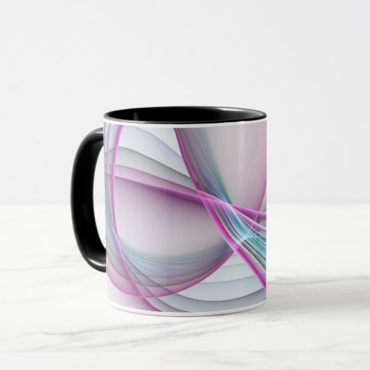 In beweging, moderne Abstracte kleurrijke fractale Mok (Voorkant links)
