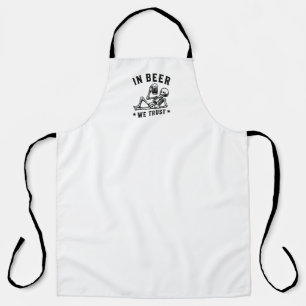 In bier vertrouwen we chillende skelet Beer Pong Schort