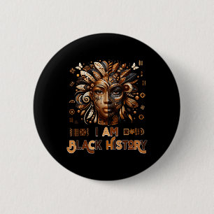 In Black History Month Pride Melanin Afrikaanse vr Ronde Button 5,7 Cm