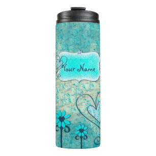 in Blauw CUSTOM Naam Thermosbeker