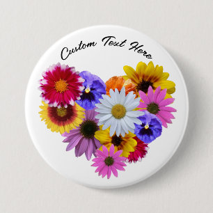 In Bloom - Hartvormige bloemenboeket Button