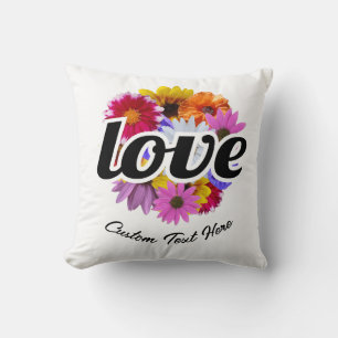 In Bloom - Liefde met Rond Bloemen Boeket Kussen