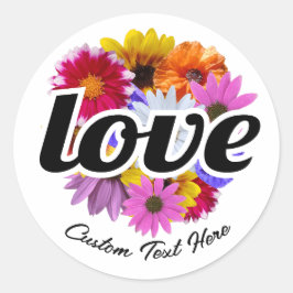 In Bloom - Liefde met Rond Bloemen Boeket Ronde Sticker