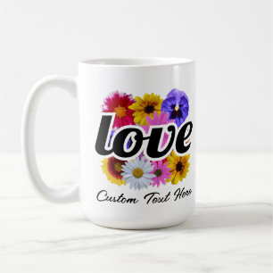 In Bloom - Liefde met vierkant bloemenboeket Koffiemok