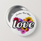 In Bloom - Love Heart Shaped Floral Bouquet Button (Voorkant /achterkant)
