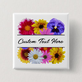 In Bloom - Square Split Floral Button