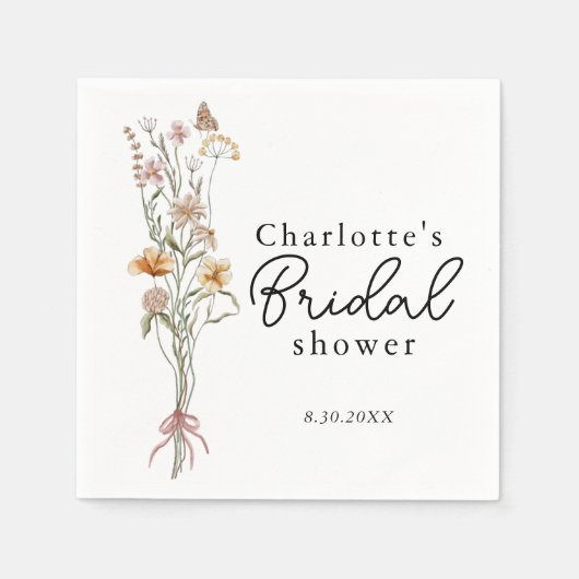 In Bloom Wilde Bloemen Bruidsfeest Shower Servet (Voorkant)