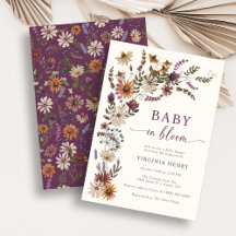 In Bloom Wildflower Baby Shower Uitnodiging