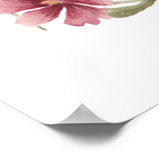 In Bloom Wildflower Vrijgezellenfeest Welkom Sign Poster (Hoek)