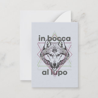 In bocca al lupo notitiekaartje