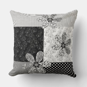 In bonte kleuren patchwork rustiek patroon kussen