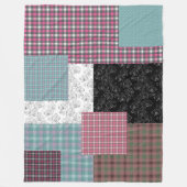 In bonte patchworktinten fleece deken (Voorkant)