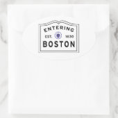 In Boston MA Ovale Sticker (Tas)