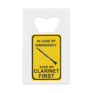 In Case of Emergency Save My Clarinet First Kredietkaart Flessenopener