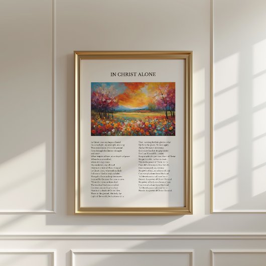 In Christ Alone Minimal Hymn Wall Art Poster