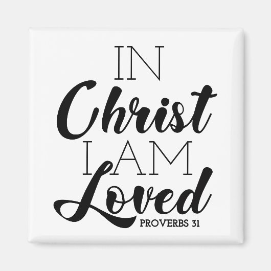 In Christus ben ik geliefde Scriptbeloften Christe Magneet (Voorkant)