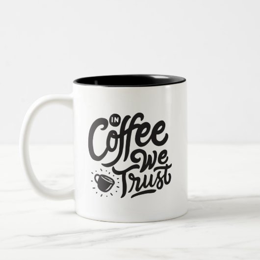 In Coffee We Trust, Two-Tone Coffee Mug (Gauche)