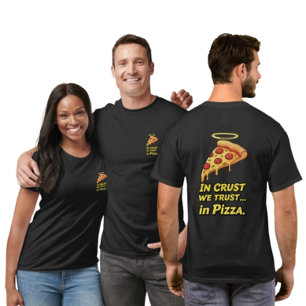 In Crust We Trust" T-shirt voor pizzaliefhebbers
