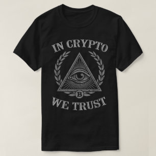 In Crypto We Trust Embleem Ontwerp T-shirt