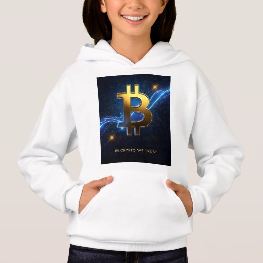 In Crypto We Trust Kids Bitcoin Hoodie (Devant)