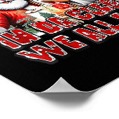 In Da Clerb We All Fam Jesus Santa Funny Christmas Poster (Hoek)