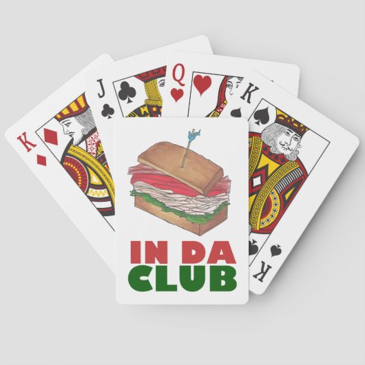 In Da Club Turkey Club Sandwich Funny Foodie Diner Speelkaarten (Achterkant)
