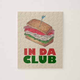 In Da Club Turkey Club Sandwich Funny Foodie Gift Legpuzzel