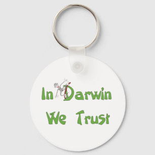In Darwin vertrouwen we Sleutelhanger