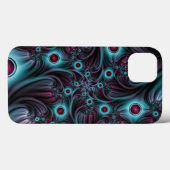 In de Abstracte fractale diepte van de Blauw Roze Case-Mate iPhone Case (Achterkant (horizontaal))