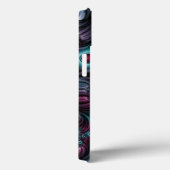 In de Abstracte fractale diepte van de Blauw Roze Case-Mate iPhone Case (Achterkant / Rechts)