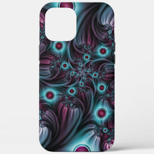 In de Abstracte fractale diepte van de Blauw Roze iPhone 12 Pro Max Hoesje