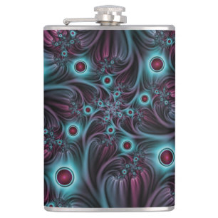 In de Abstracte fractale diepte van de Blauw Roze Heupfles