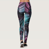 In de Abstracte fractale diepte van de Blauw Roze Leggings (Achterkant)