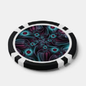 In de Abstracte fractale diepte van de Blauw Roze Poker Chips (Enkel)