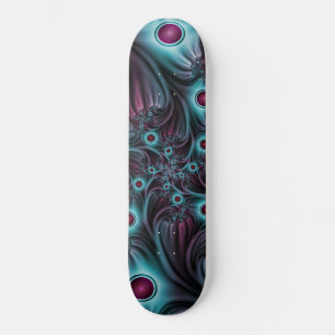 In de Abstracte fractale diepte van de Blauw Roze Skateboard